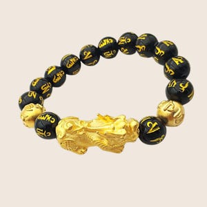 ChineseZodiac Protection Bracelet – Feng Shui Obsidian Wealth Charm, Adjustable Spiritual Jewelry for Men Women