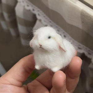 Custom Needle Felted Wool Rabbit, Personalized Pet Memorial Sculpture