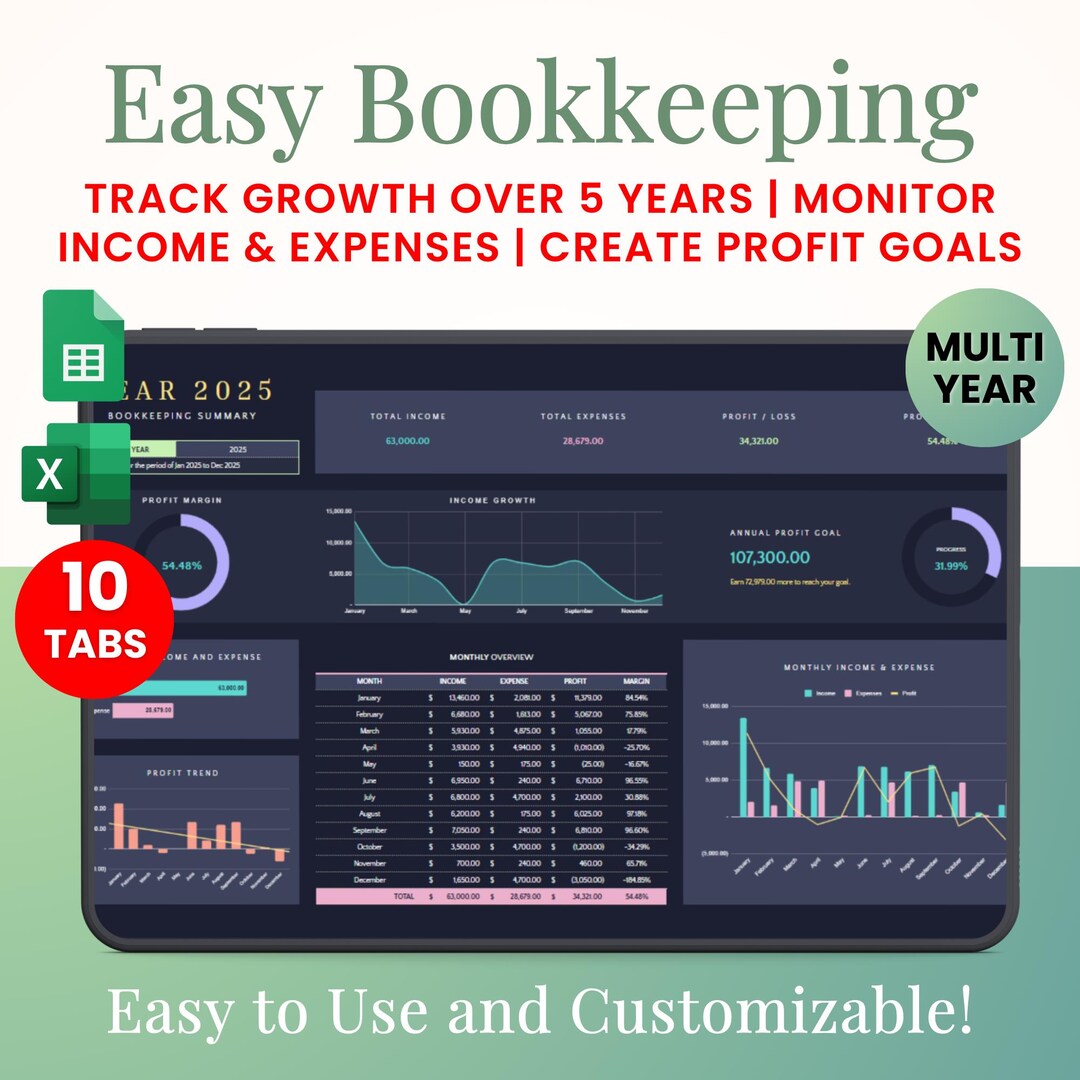 Small Business Bookkeeping Template Google Sheets Excel Accounting