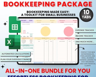 Small Business Bookkeeping Spreadsheet: Profit & Loss Tracker (Digital Download)