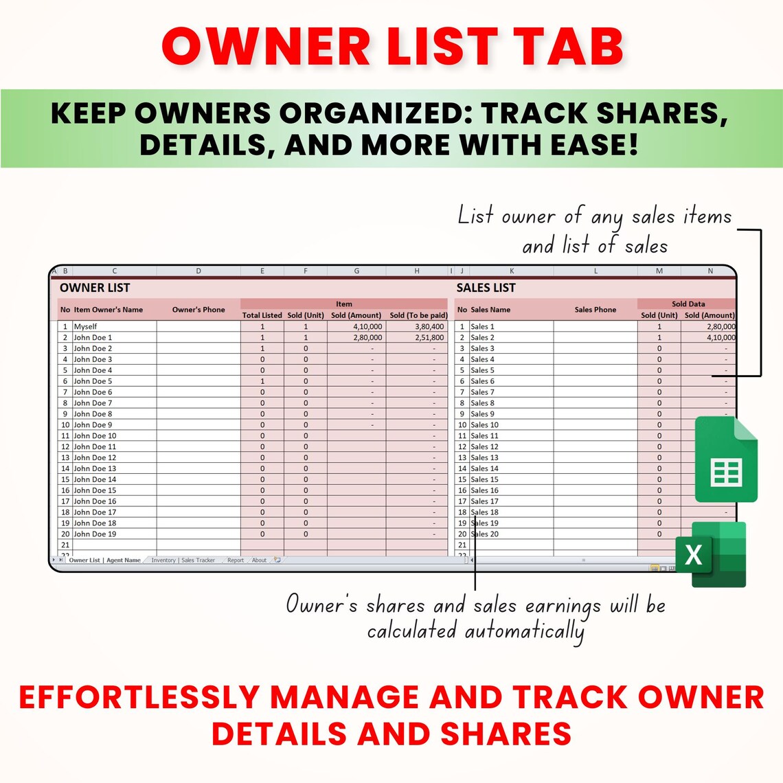 Vehicle Inventory Chart Vehicle Inventory Sales Tracker: Excel & Google Sheets (digital ...