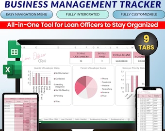 Loan Officer Dashboard | Mortgage Pipeline Tracker (Google Sheets, Excel)