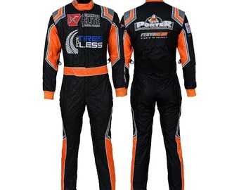 Go Kart Personalized Racing Suit CIK/FIA Level-2 Approved With Digital Sublimation Printing with Logos, Name, Number Flag and Free Shipping