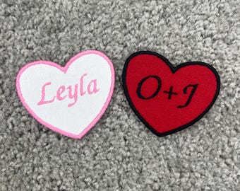 Custom Embroidered Heart Patch: Iron-On Applique, 2x3 inch