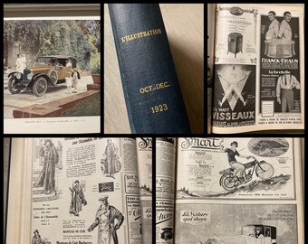 FRENCH MAGAZINES:  Huge 1923 LUXURY Editions--in Hard Binding--Oct-Dec--12 Magazines Total!  or