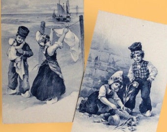 VINTAGE POSTCARD:  Little Dutch Children, Beautiful Blues - LA