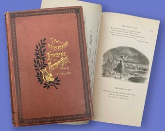 POPULAR POETRY:  1873 Illustrated Library of Favorite Song -- Beautiful Book!  - OR