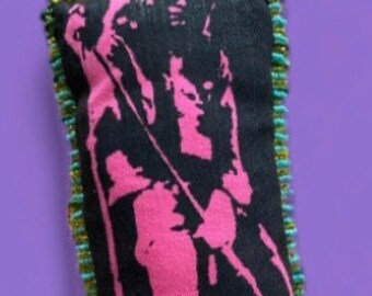 MINI PILLOW:  Joey Ramone -- Rock and Roll Theme -- Decor or Pin Cushion -- Hand-Beaded Fun! - LA