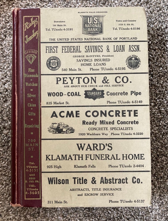 VINTAGE Phone Book 1950's HUGE City Directory R R Etsy
