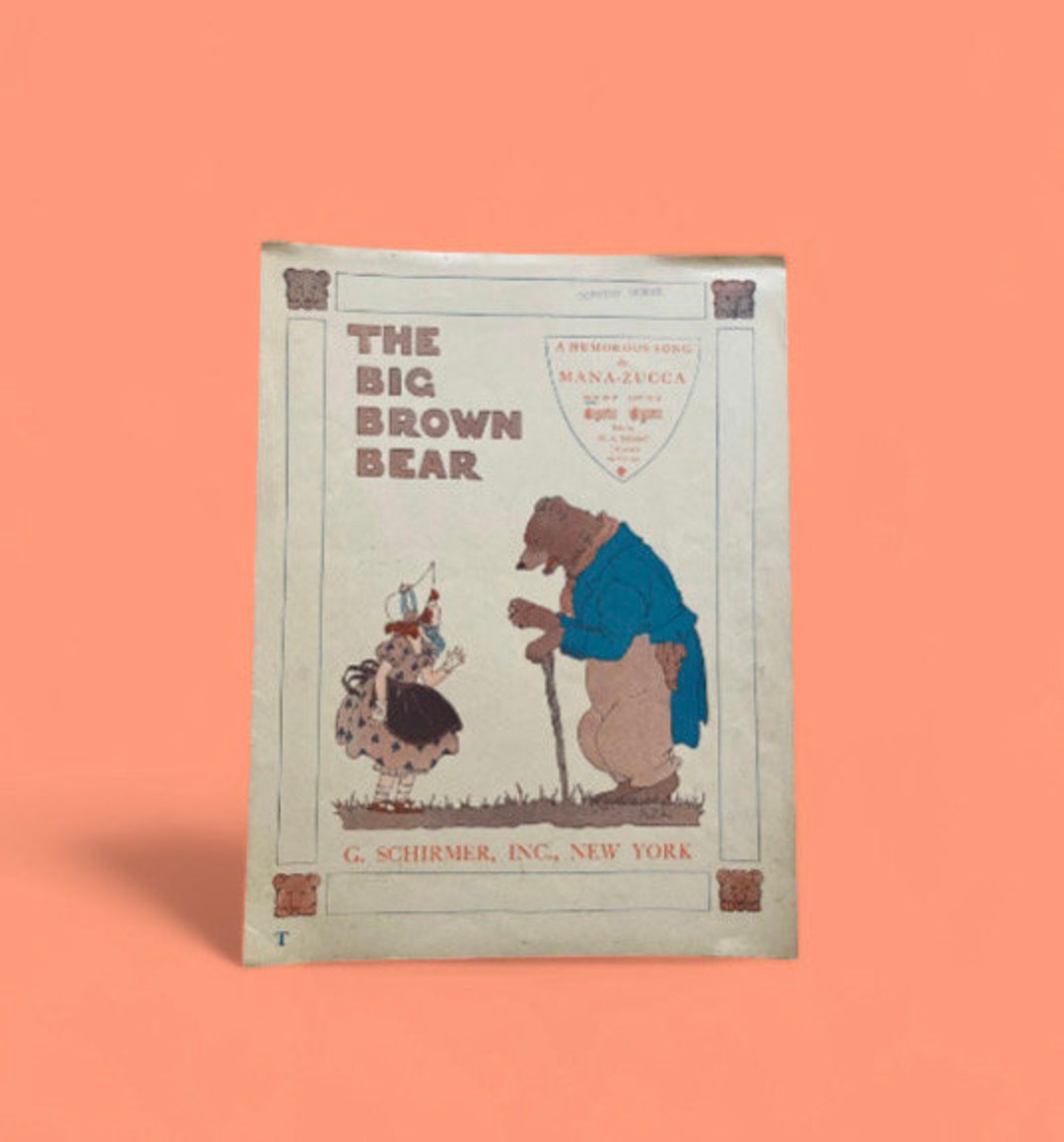 1919 SHEET MUSIC the Big Brown Bear Novelty Tune by Etsy