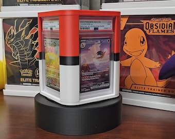 TCG Graded Card Display Box - optional Motorized Rotating Stand