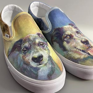 Customized Vans, Custom Sneakers, custom painted shoes, gifts for kids, gifts for her, gifts for him, pet loss, pet portrait
