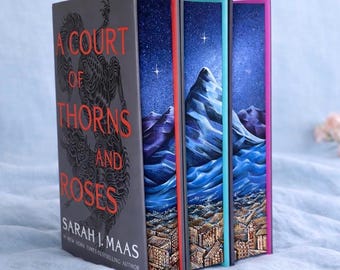 ACOTAR Hand-Painted Fore Edge Hardcover Book Set Booklover Gift