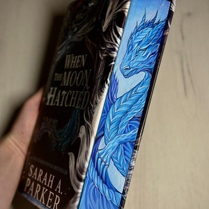 When the Moon Hatched by Sarah Parker | Hand-Painted Fore-Edge Book | Sprayed Edges | Special Edition Fantasy Book | Booklover Gift