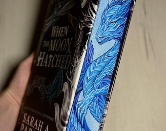 When the Moon Hatched by Sarah Parker | Hand-Painted Fore-Edge Book | Sprayed Edges | Special Edition Fantasy Book | Booklover Gift