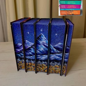 ACOTAR Paperback Fore-Edge Painted Book Set | Velaris Edition | A Court of Thorns and Roses Hand Painted Sprayed Edges | Fantasy Collector’s
