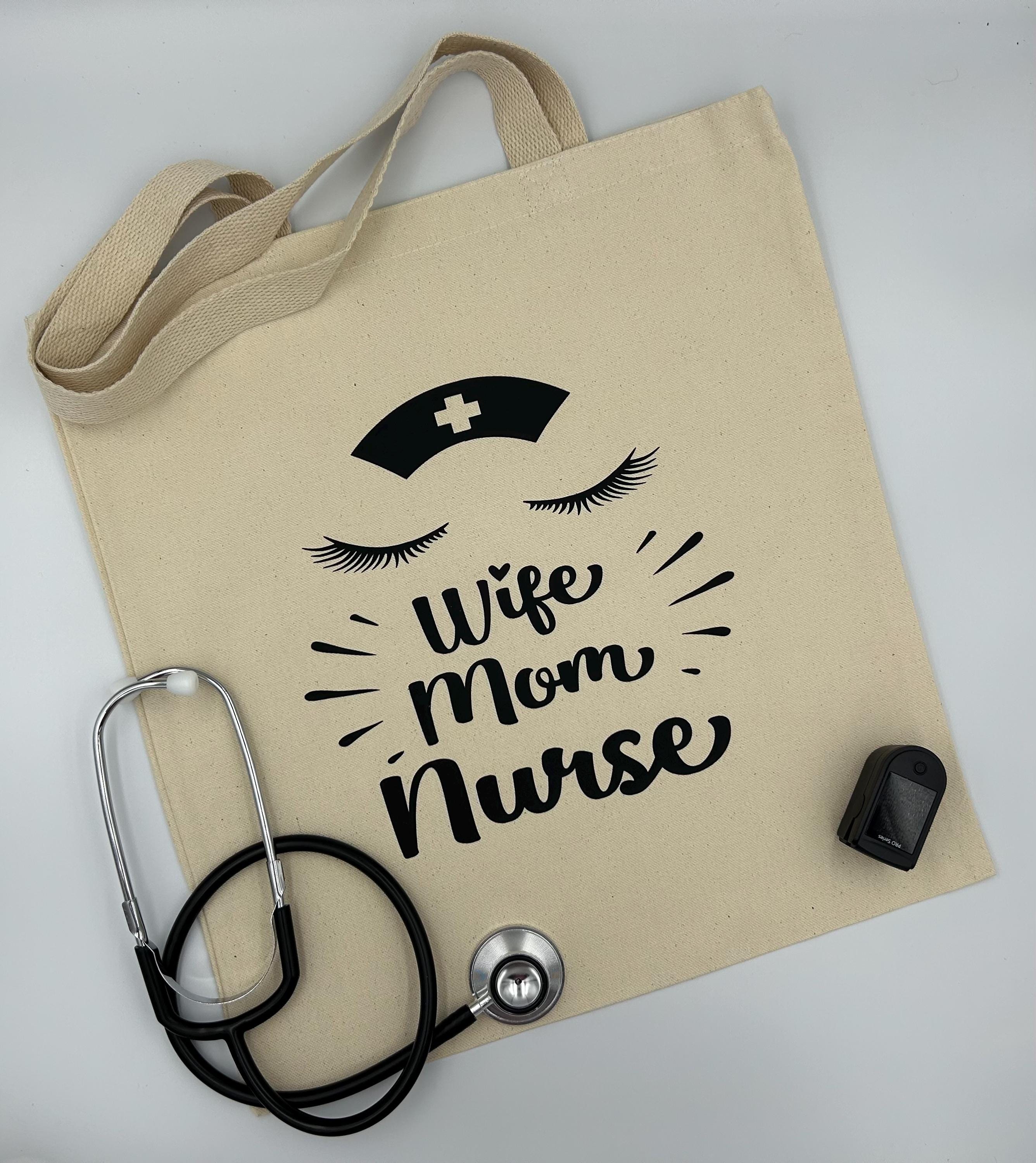 Wife Mom Nurse Canvas Tote Bag: Reusable Everyday Bag