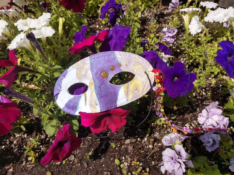 Hand Marbled Mask Colorful Mood