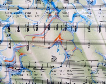 Green Day- handmade marbled sheet music