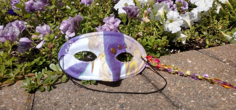 Hand Marbled Mask Colorful Mood