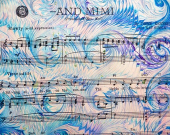 Mimi - handmade marbled sheet music