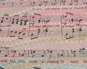 Sweethearts - hand marbled vintage sheet music