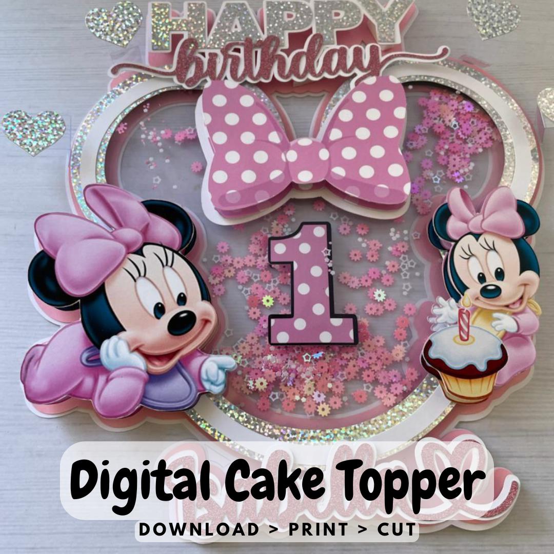 Minnie En Rosa: Toppers Para Tartas, Tortas, Pasteles, Bizcochos O Cakes Para Imprimir Gratis - Foto 7