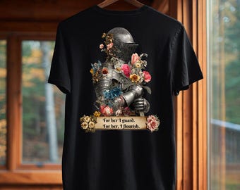 Knight T-shirt, Couple Gift, Fantasy Art Shirt, Knight Lover Gift, Renaissance Aesthetic Clothing, Poetic Love Shirt