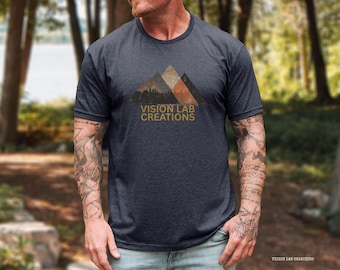 Mountain Adventure T-Shirt | Outdoor Hiking Tee | Nature Lover Gift | Earth Tone Landscape Shirt, Camp Tee