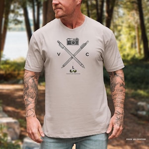 Koszulka z logo Outdoor, marka Vision Lab, koszulka z grafiką, koszulka do wędrówek, prezent dla mężczyzn