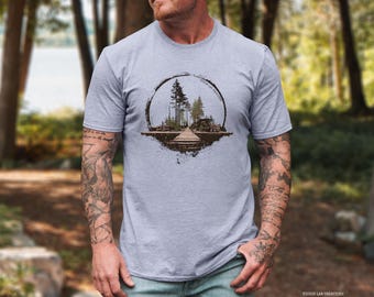 Outdoor Hiking shirt, Nature T shirt- Unisex- Mill and Pines, Outdoors Gift, Graphic T shirt, Forest Shirt