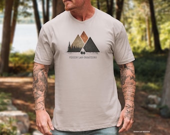 T-shirt graphique montagne, t-shirt de camping, chemise de randonnée, chemise d'aventure homme femme