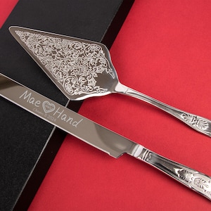 Personalized Cake Knife and Server Set, Cake knife and Wedding knife set Engraved, personalized gifts for Couples, Wedding Accessories