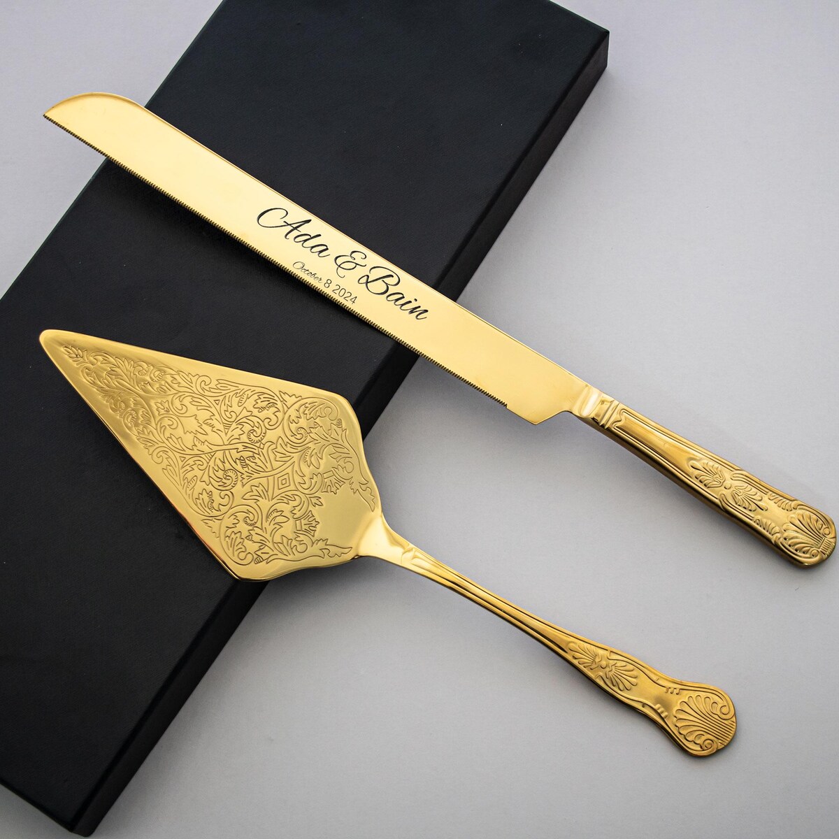 Custom Engraved Cake Knife and Server Set , Engraved Cake Cutter Serving Set , Wedding Gift for Couples, Gift for Her - Etsy
