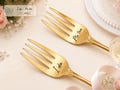 Personalized Engraved Dessert Fork Set of 2, Gold or Silver Stainless Steel, Custom Wedding, Anniversary, Newlywed or Couple Gift