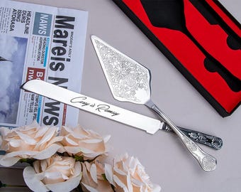 Personalized Wedding Cake Server, Wedding Cake Cutting Set, Cake Cutting Set, Wedding Gift