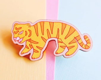 Tiger Prowl - Wooden Pin