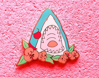 Shark Peonies - Enamel Pin