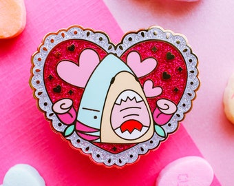 Shark Valentine’s Day Heart - Enamel Pin