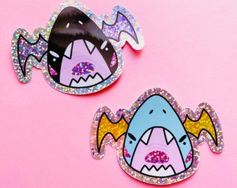 Shark Bats - Glitter Holographic Sticker (Your Choice of Style)