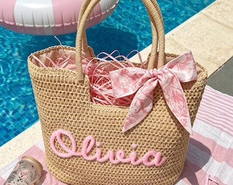 Sac de plage en paille personnalisé,Sac de voyage grande capacité,Bons cadeaux