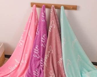 Personalized Custom Flannel Blanket,Name Blanket,Custom Name Blanket for Baby/Kids/Youth/Adult,Baby Name Blanket,Baby Shower Gifts