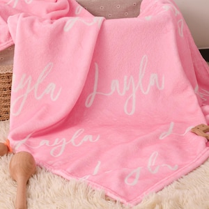 Personalized Name Blanket for Baby/Kids/Youth/Adult,Baby Girl Flannel Blanket,Baby Name Blanket,Baby Blankets Gift,Baby Shower Gifts