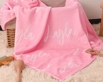 Personalized Name Blanket for Baby/Kids/Youth/Adult,Baby Girl Flannel Blanket,Baby Name Blanket,Baby Blankets Gift,Baby Shower Gifts