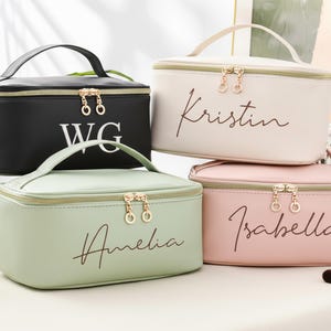 Monogrammed Toiletry Bag, Personalized bridesmaid gifts, Embroidered Makeup Bag,Large Capacity Cosmetic Bag,Bridesmaid Proposal,Gift for mom