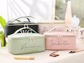 Monogrammed Toiletry Bag, Personalized bridesmaid gifts, Embroidered Makeup Bag, Large Capacity Cosmetic Bag, Bridesmaid Proposal,Makeup bag