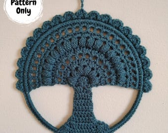 Patrón de crochet - Árbol de la vida, decoración de pared, decoración boho