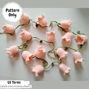 Crochet pattern - Flower garland, wall decoration
