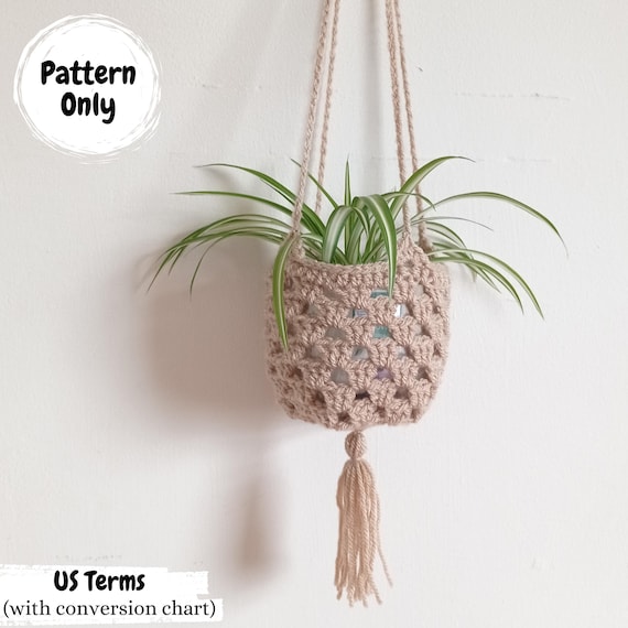 Crochet pattern - Granny stitch plant hanger, Pot holder