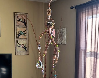 Forest Fairy Boho Faux Antler Glass Beaded Hanging Suncatcher